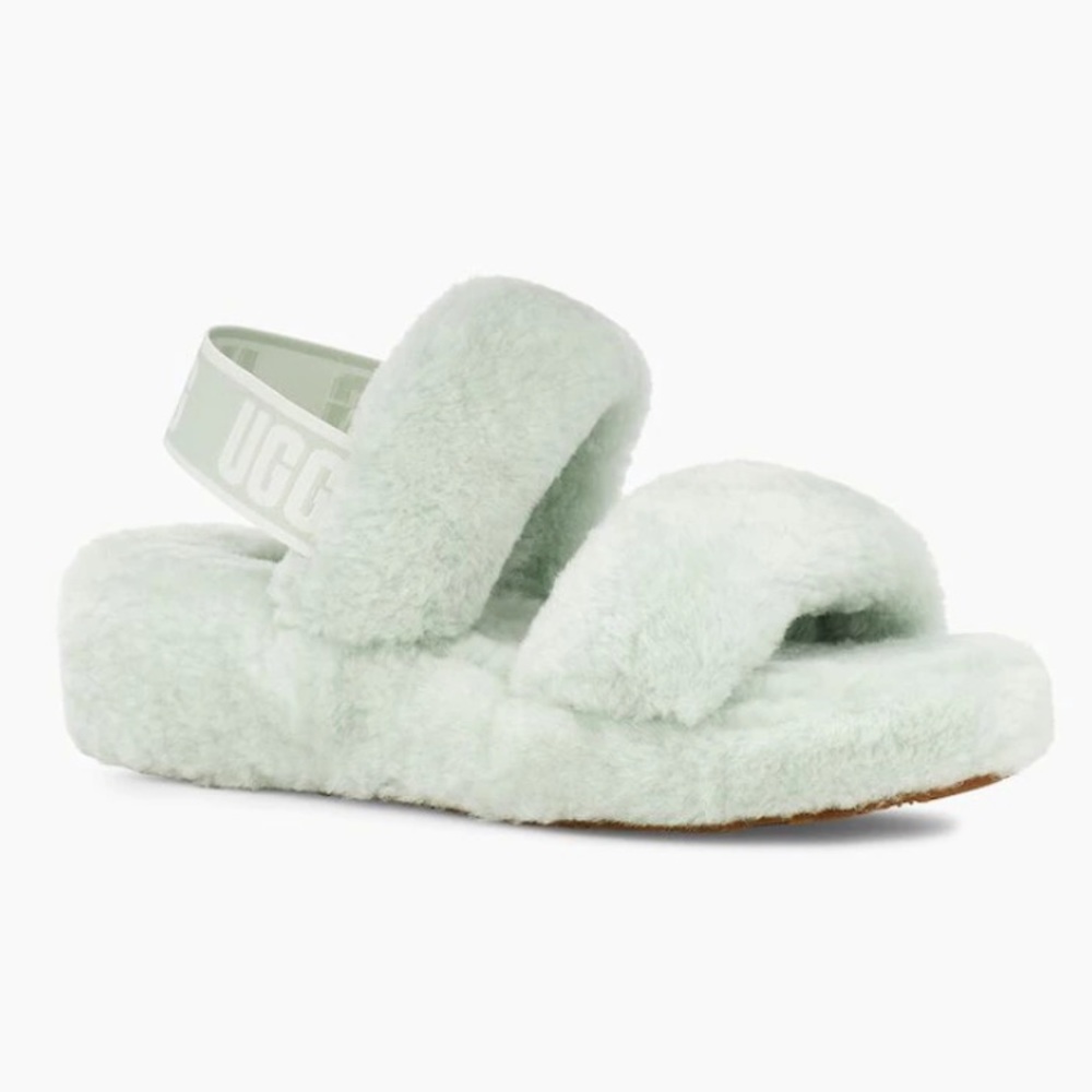 UGG Oh Yeah Slide Slipper Sandals In Retro Mint - Picture 8 of 8